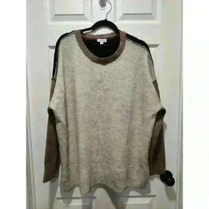 Westbound Womens Sweater‎ Shirt Large Blue Wool Blend Crew Neck Long Sleeve